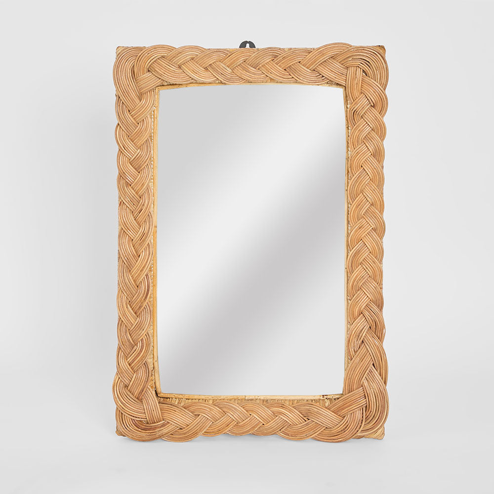 Twill Rattan Mirror Natural