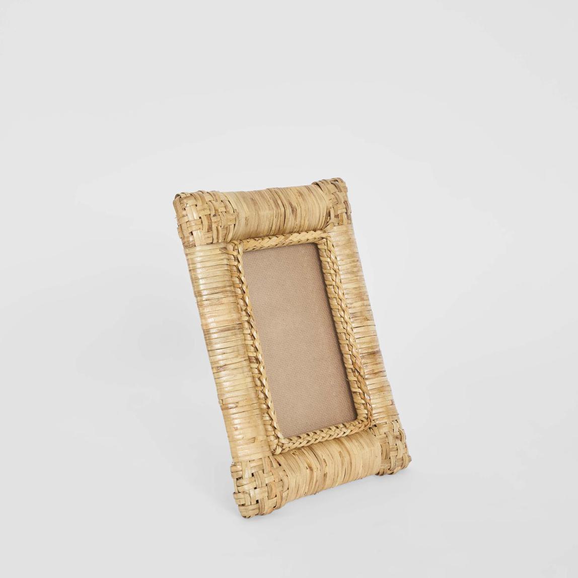 Wisp 4 x 6 Rattan Photo Frame Natural