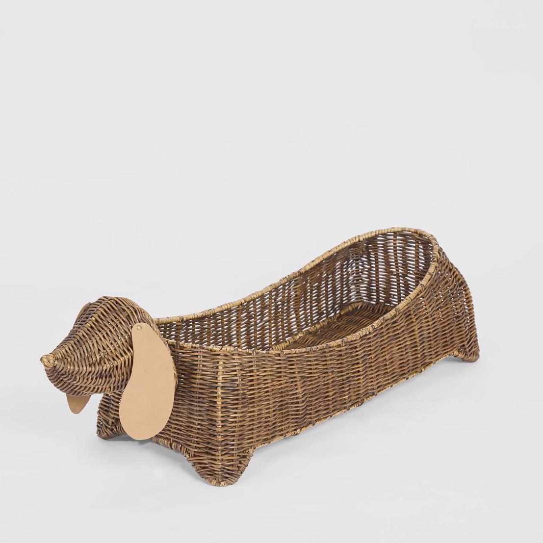 Coco Rattan Dog Basket Brown