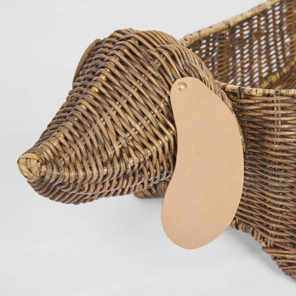 Coco Rattan Dog Basket Brown