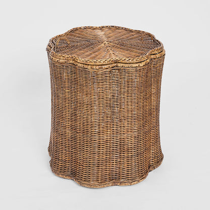Valley Scallop Rattan Basket Brown