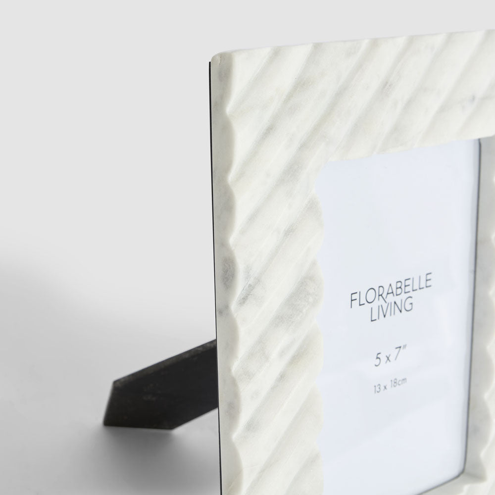 Cici Linea 5 x 7 Photo Frame Opal White Marble