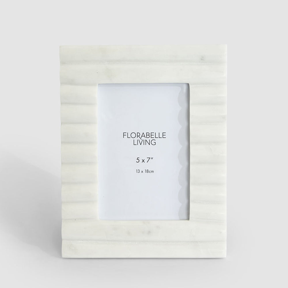 Cici Ribbed 5 x 7 Photo Frame Marble
