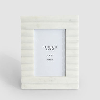 Cici Ribbed 5 x 7 Photo Frame Marble