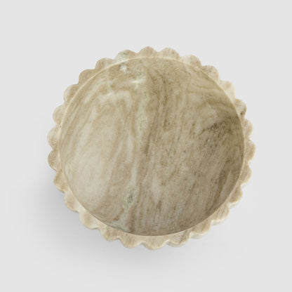 Arco Scalloped Bowl Large Brown Marble