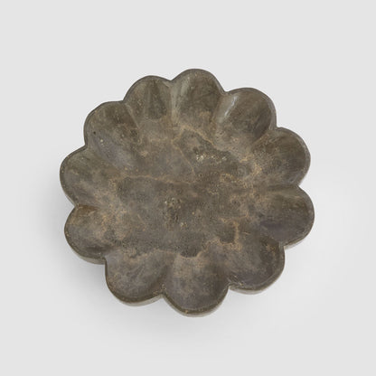 Arco Flower Bowl Titanium Travertine