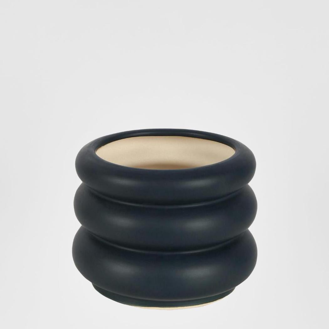 Mia Ceramic Pot Small Navy 2 pcs