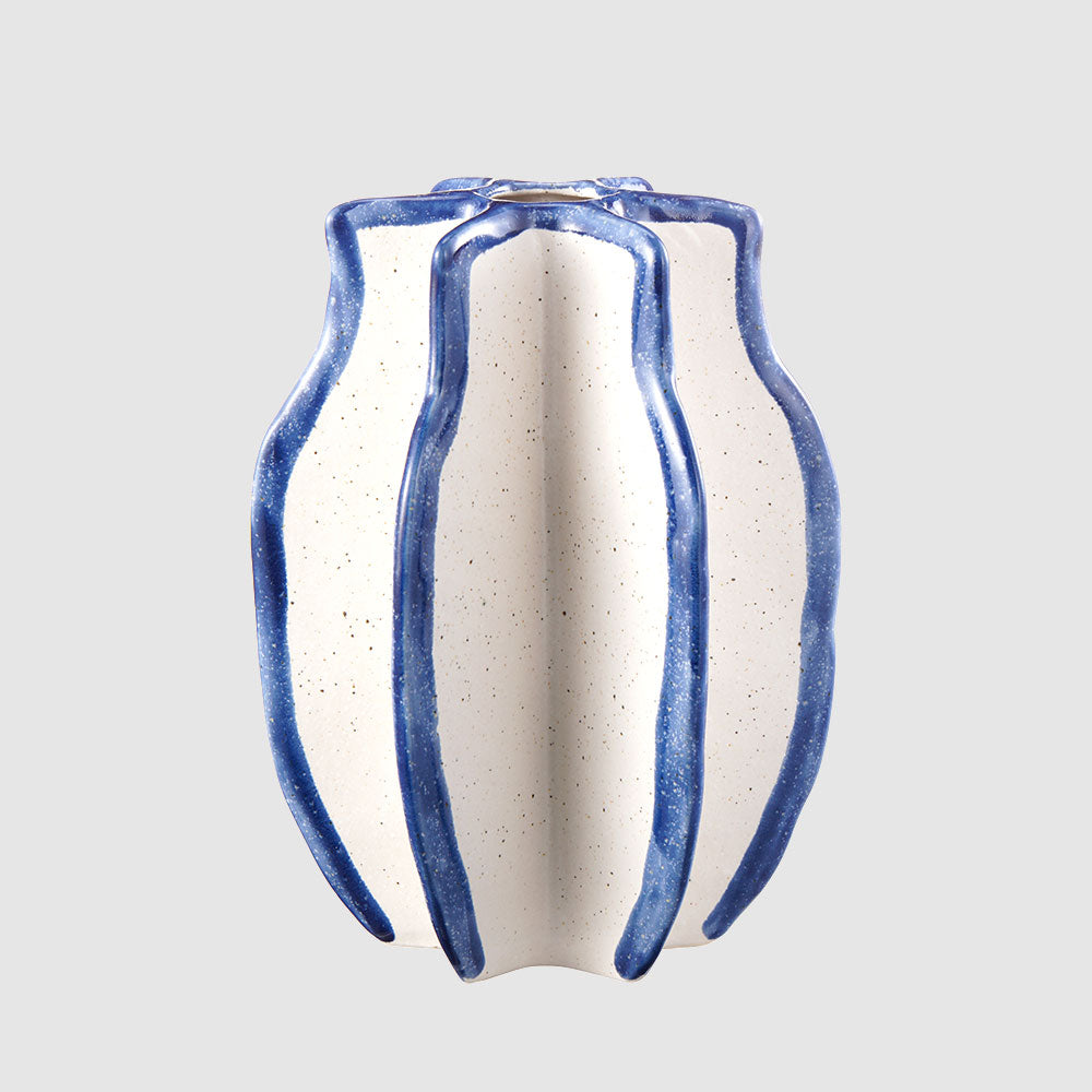 Prism Vase Blue & White