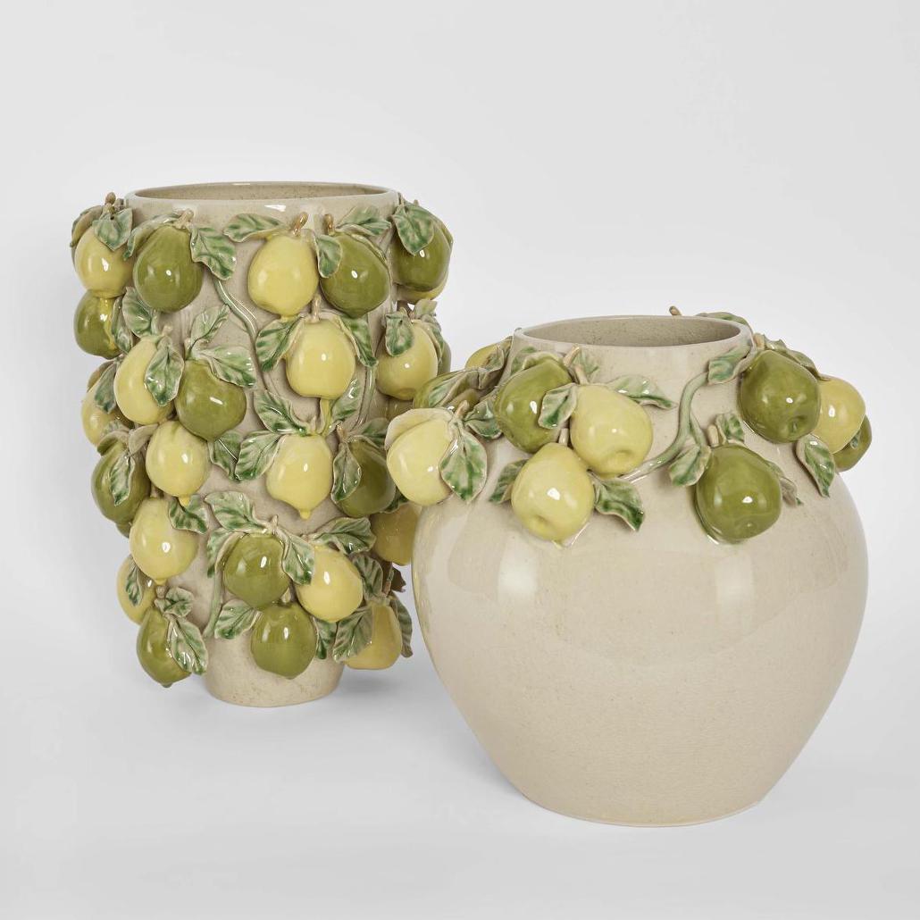 Lemon Vase Green & Yellow