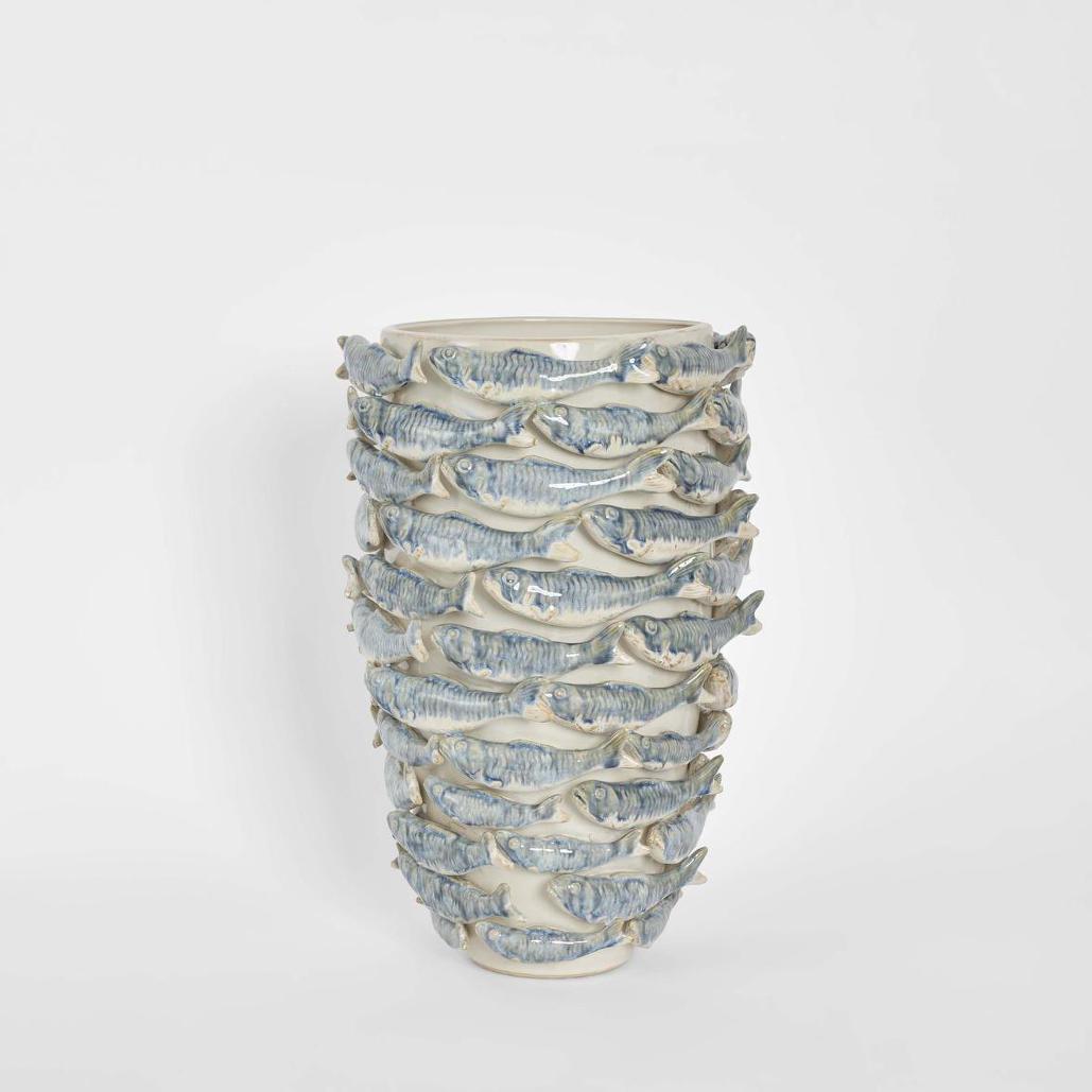 Reef Tall Vase Blue & White