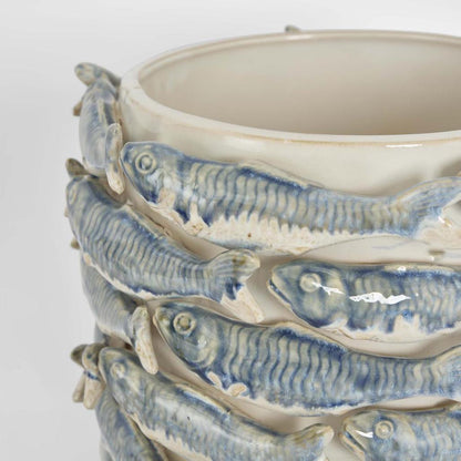 Reef Tall Vase Blue & White