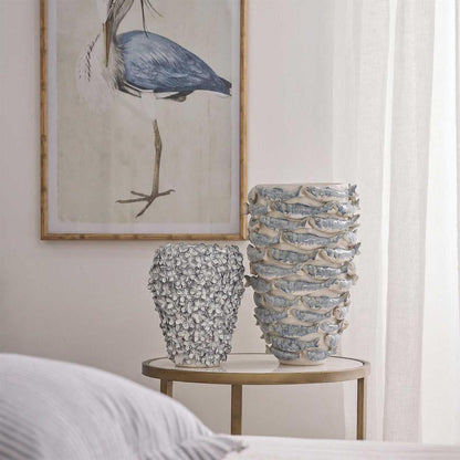 Reef Tall Vase Blue & White