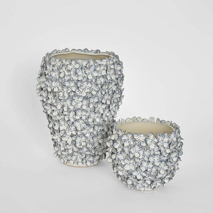 Bloom Vase Tall Blue & White