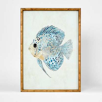 Azure Reef Fish B Wall Art 50x70cm