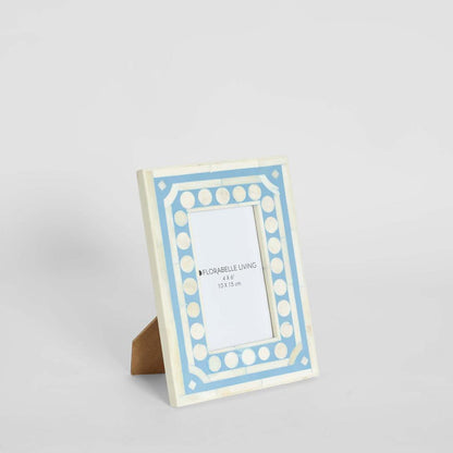 Zena Bone Inlay Photo Frame Light Blue 4x6