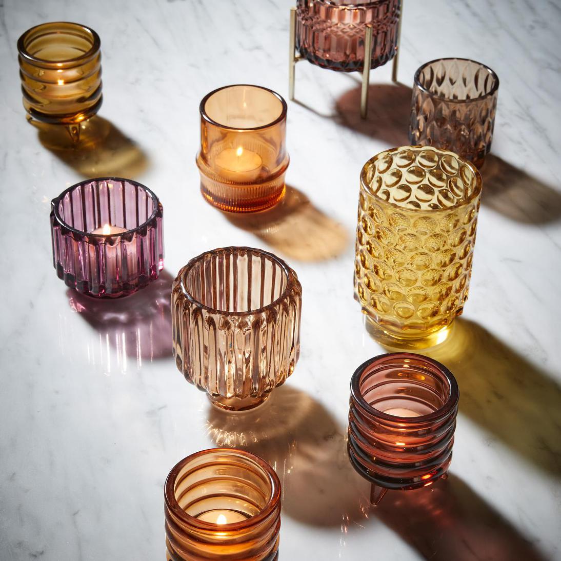 Demi Tealight Holder Small Mulberry 3 pcs