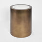 Gordon Drum Side Table Brass/White Stone