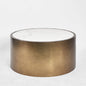 Gordon Drum Coffee Table Brass/White Stone