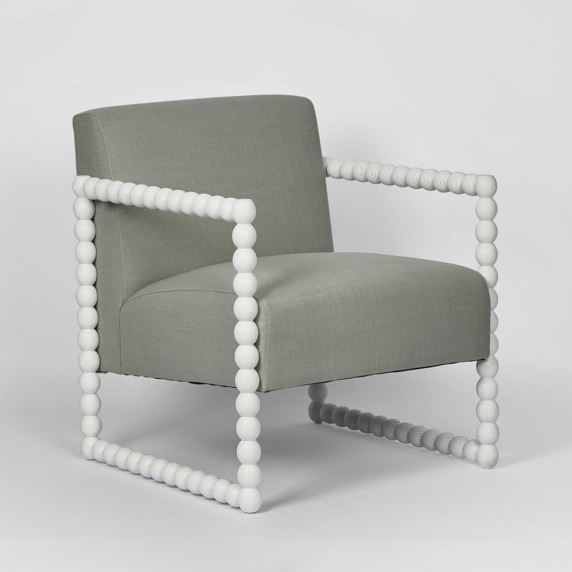 Bobbin Oak ArmChair White/Seafoam
