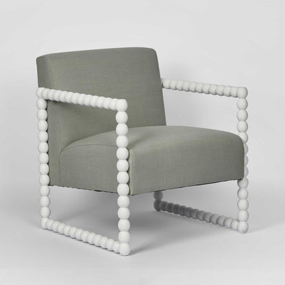 Bobbin Oak ArmChair White/Seafoam