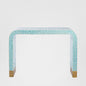 Adina Bone Inlay Console Table Aqua/White