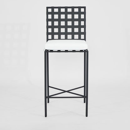 Sheffield Bar Stool Outdoor with White Cushion