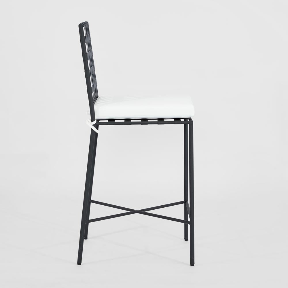 Sheffield Bar Stool Outdoor with White Cushion