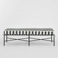 Sheffield Bench Outdoor with B/W Stripe Cushion