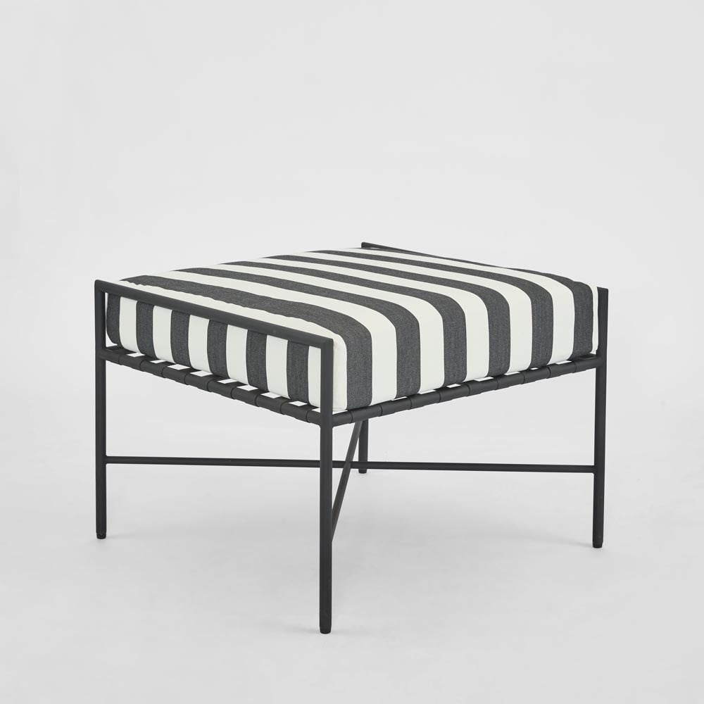 Sheffield Ottoman Outdoor B/W Stripe Cushion