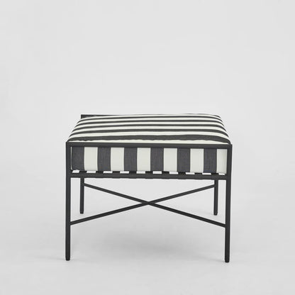 Sheffield Ottoman Outdoor B/W Stripe Cushion