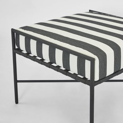 Sheffield Ottoman Outdoor B/W Stripe Cushion