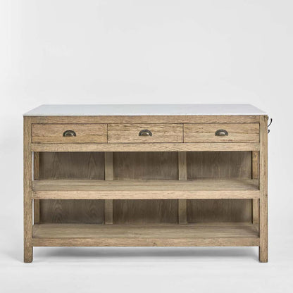 Denver Kitchen Island Natural & White