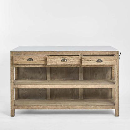 Denver Kitchen Island Natural & White