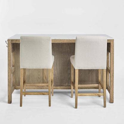 Denver Kitchen Island Natural & White