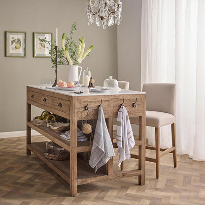 Denver Kitchen Island Natural & White