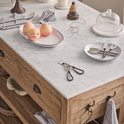 Denver Kitchen Island Natural & White