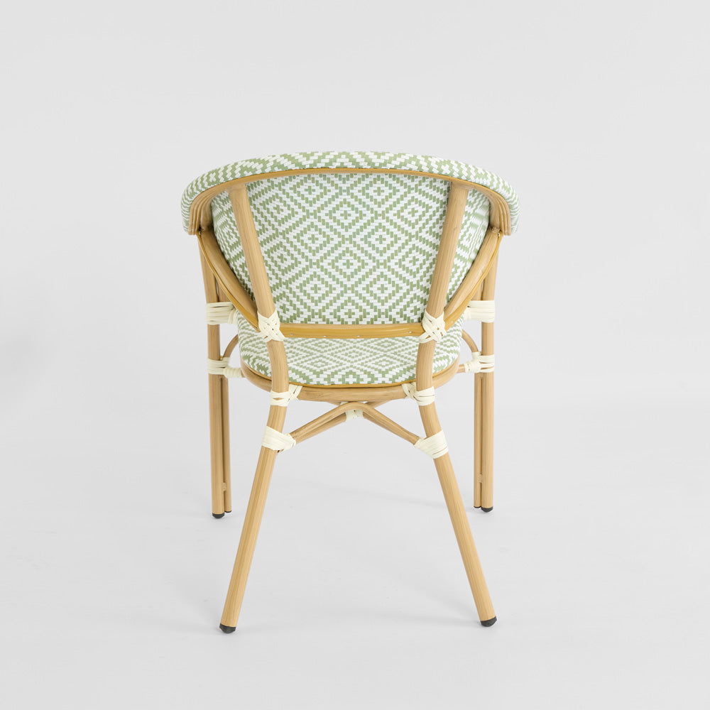 Cannes Outdoor Aluminium Armchair Green & White