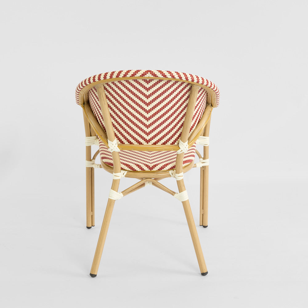 Cannes Outdoor Aluminium Armchair Red & White