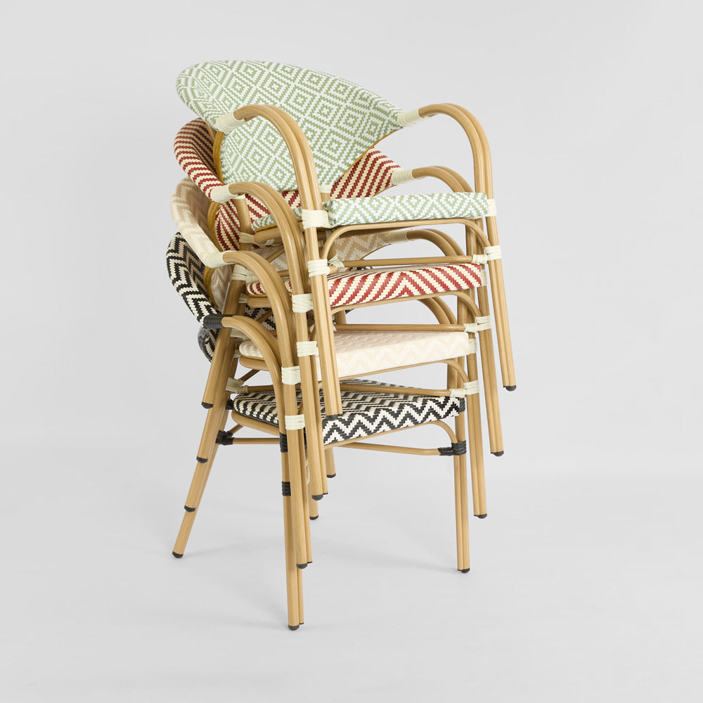 Cannes Outdoor Aluminium Armchair Red & White