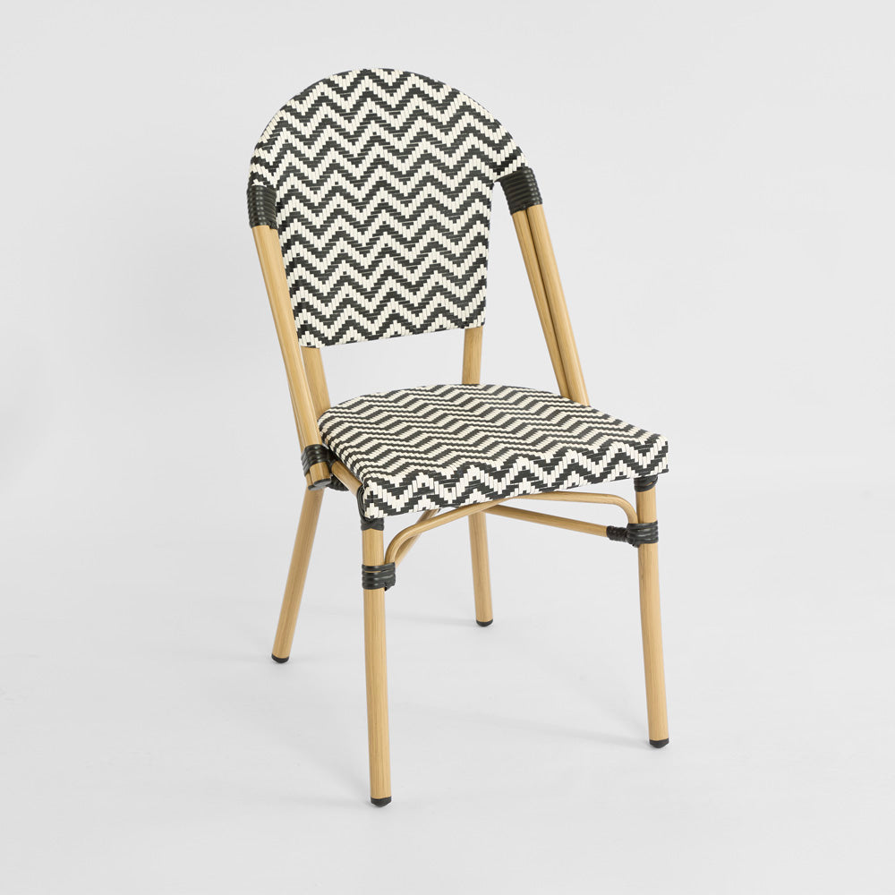 Cannes Outdoor Aluminium Chair Black & White