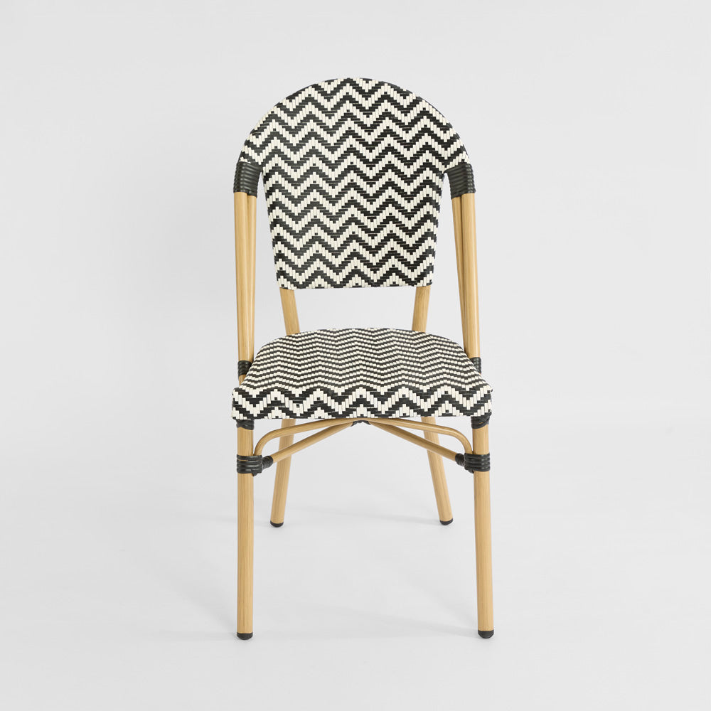 Cannes Outdoor Aluminium Chair Black & White