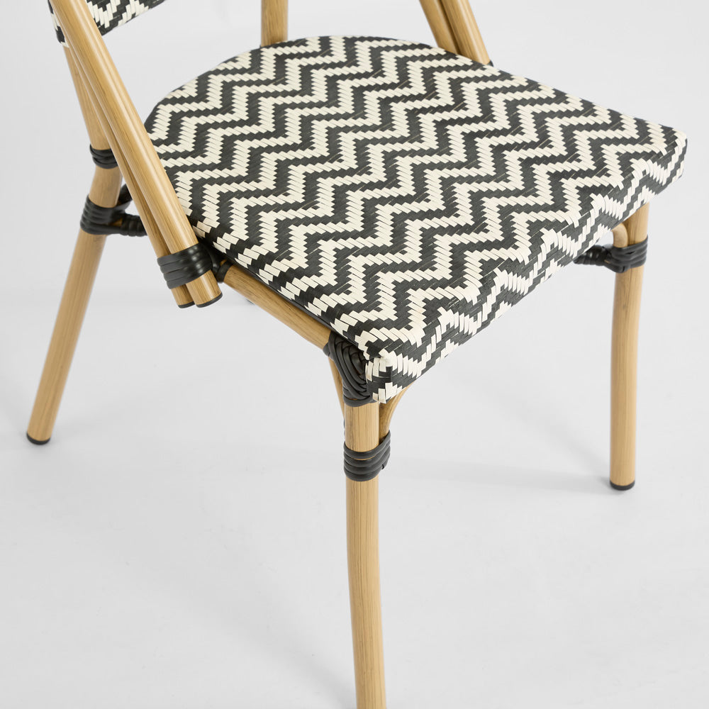 Cannes Outdoor Aluminium Chair Black & White