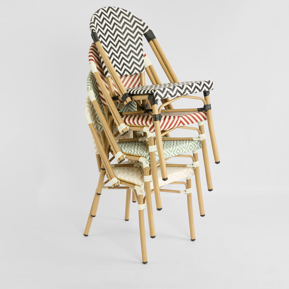 Cannes Outdoor Aluminium Chair Black & White