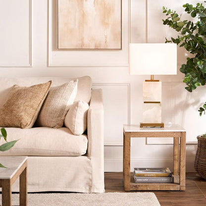Denver Marble Side Table White