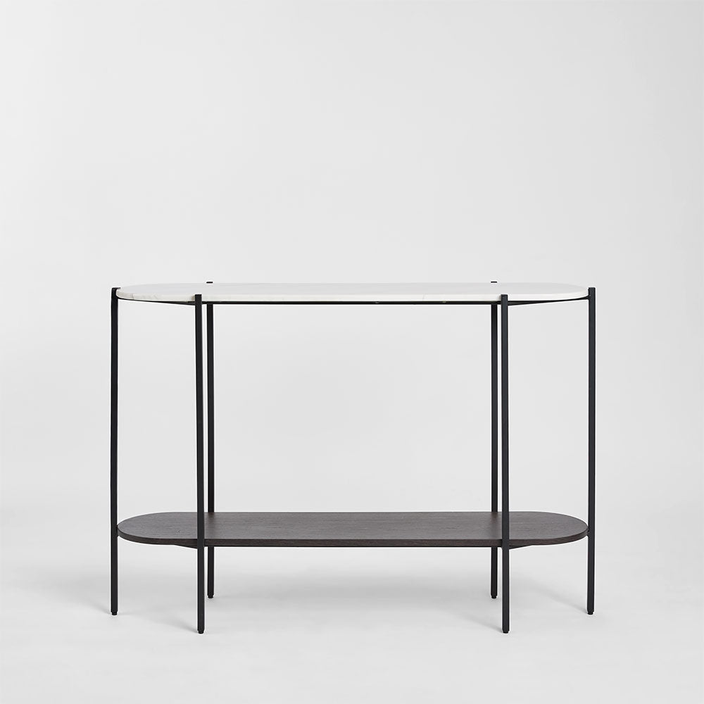 The James Marble Console Black/White Marble