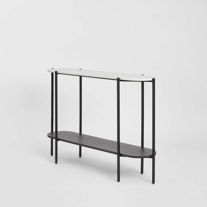 The James Marble Console Black/White Marble