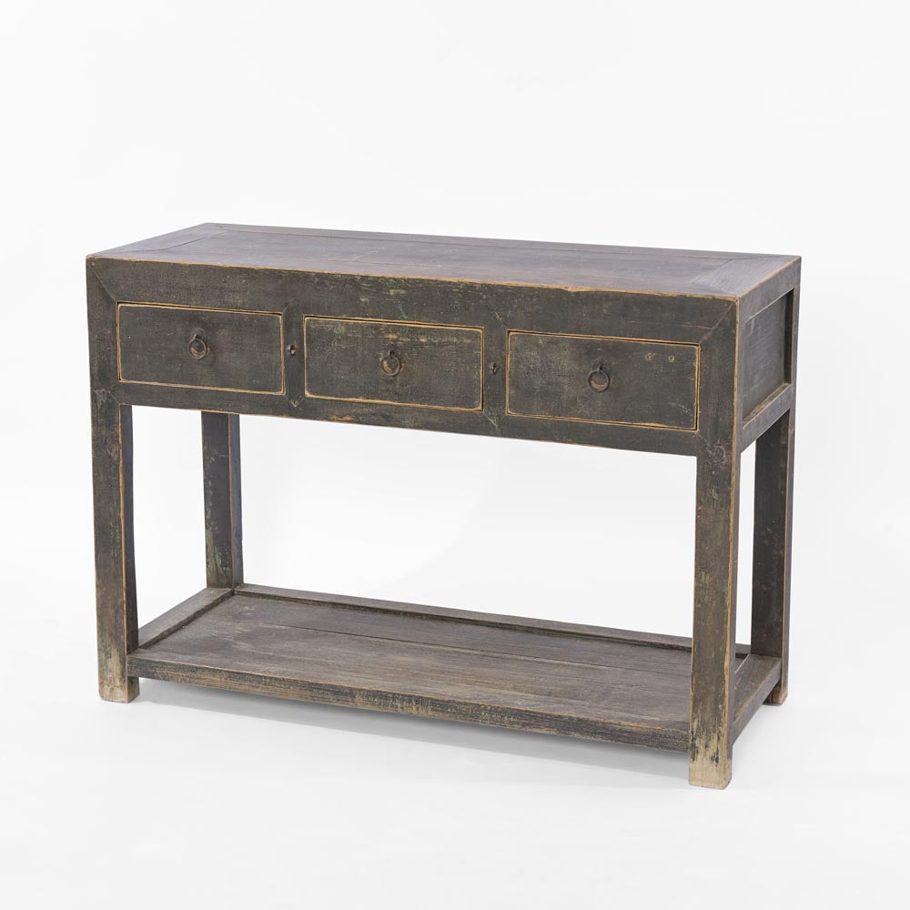 Shanxi Elm Console With 3 Drawers 150 Years Old