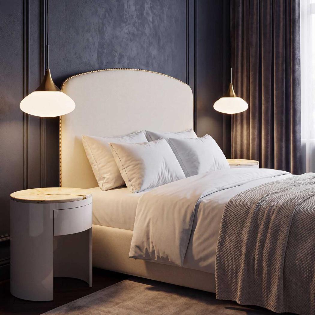 Palais Bedhead Queen Gold & Linen