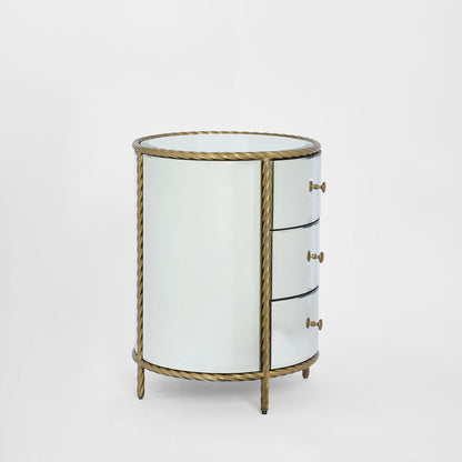 Palais Bedside 3 Drawer Mirror & Gold