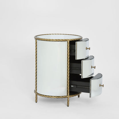Palais Bedside 3 Drawer Mirror & Gold